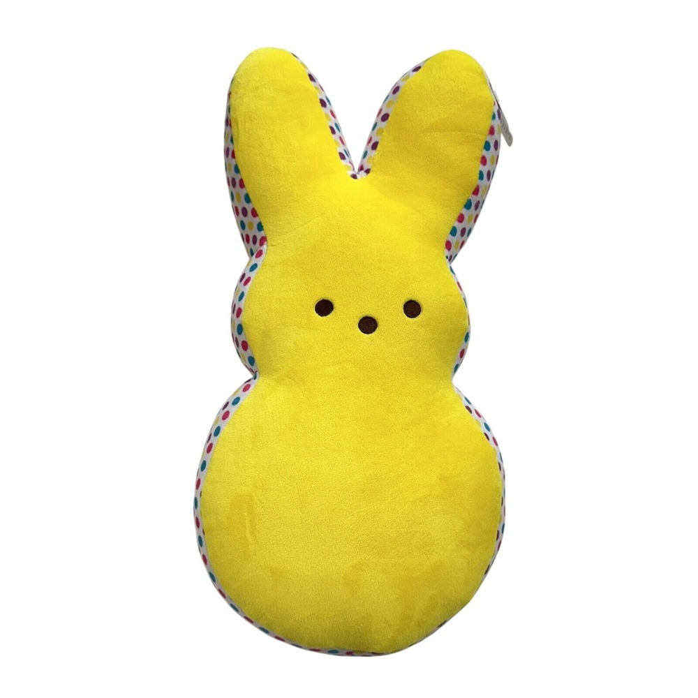 NWT Easter Peeps Yellow‎ Marshmallow Candy Bunny Rabbit Shaped Plush Toy 17"